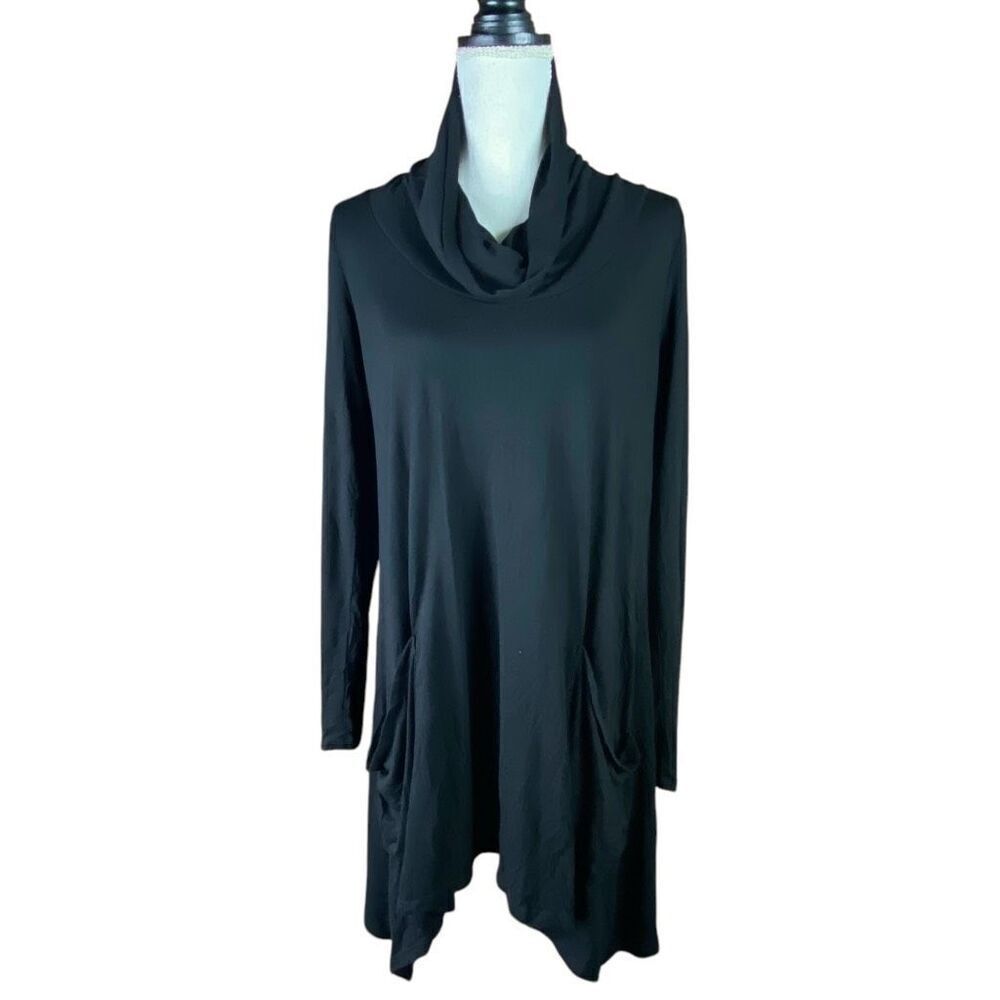 Chalet Womens Black Cowl Neck Tunic Top Size Medium